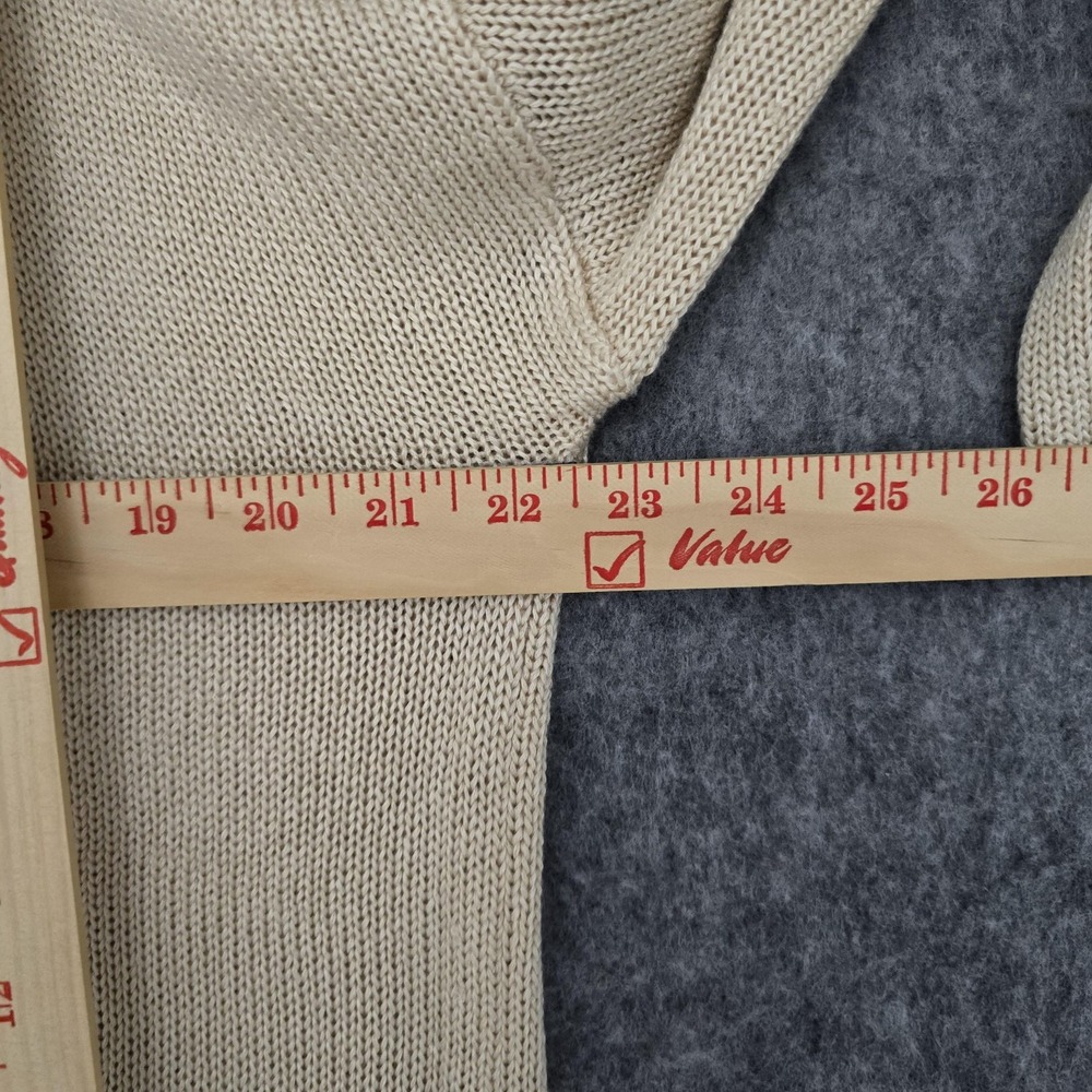 Marled Reunited Sweater Womens XL Beige Beach Spellout Open Knit Scoop Pullover - Picture 7 of 9